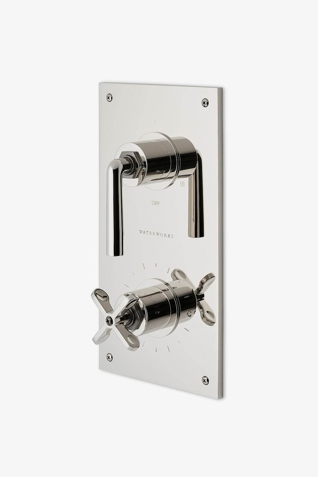 Henry Integrated Thermostatic and Three Way Diverter Trim with Two Tone Cross and Lever Handles