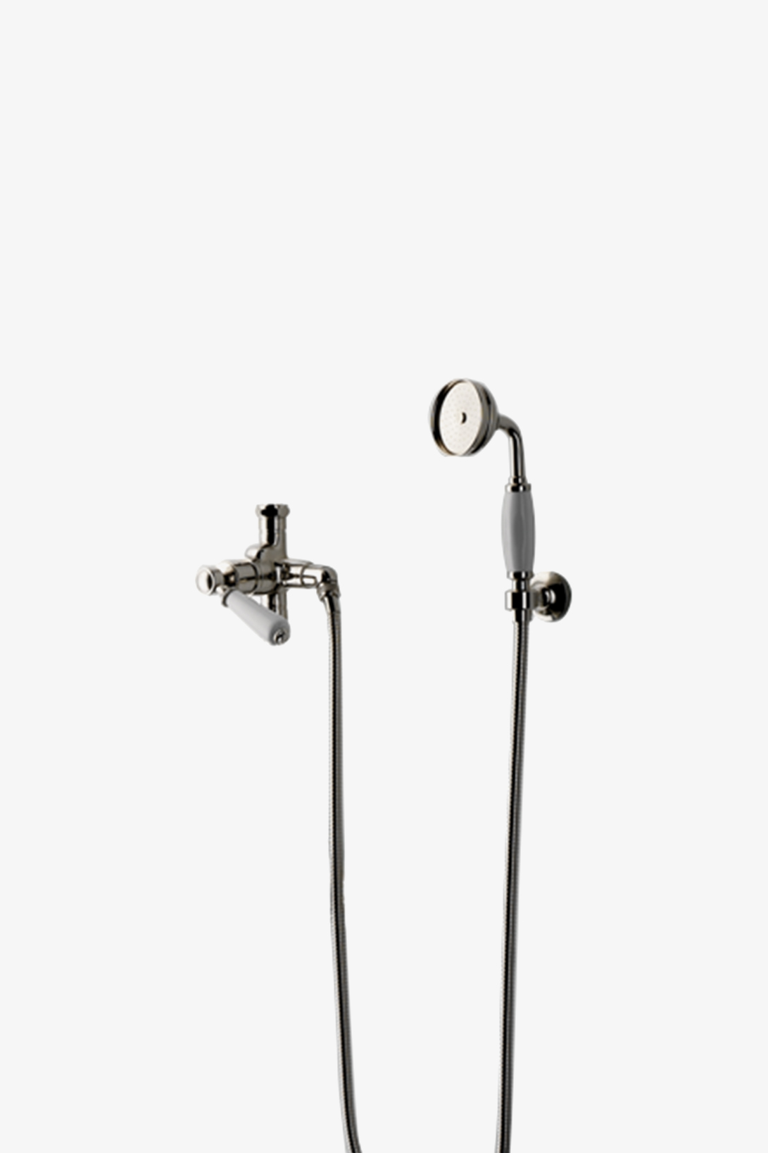 Easton Classic Handshower with Diverter and White Porcelain Lever Handle