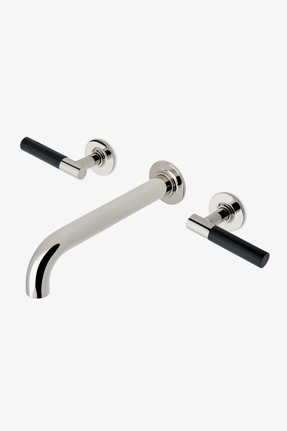 Bond Union Series Wall Mounted Lavatory Faucet with Enamel Guilloche Lines Lever Handles