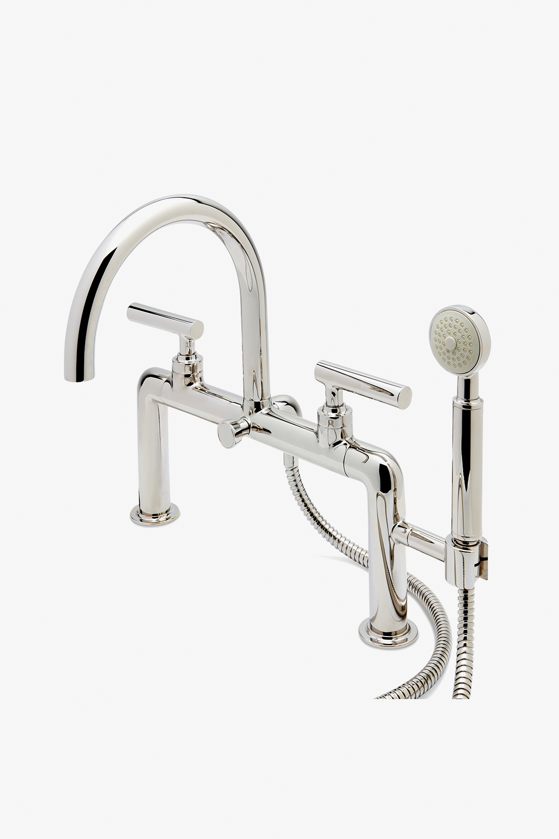 Bond Solo Series Deck Mounted Exposed Tub Filler with Handshower and Straight Lever Handles