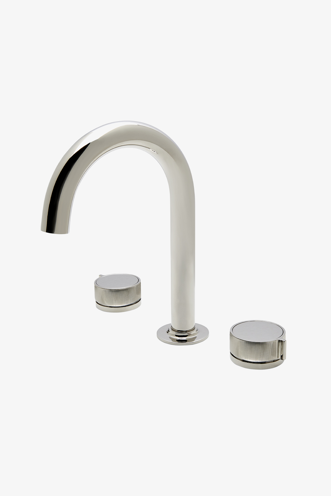 Bond Tandem Series Gooseneck Lavatory Faucet with Guilloche Lines Knob Handles