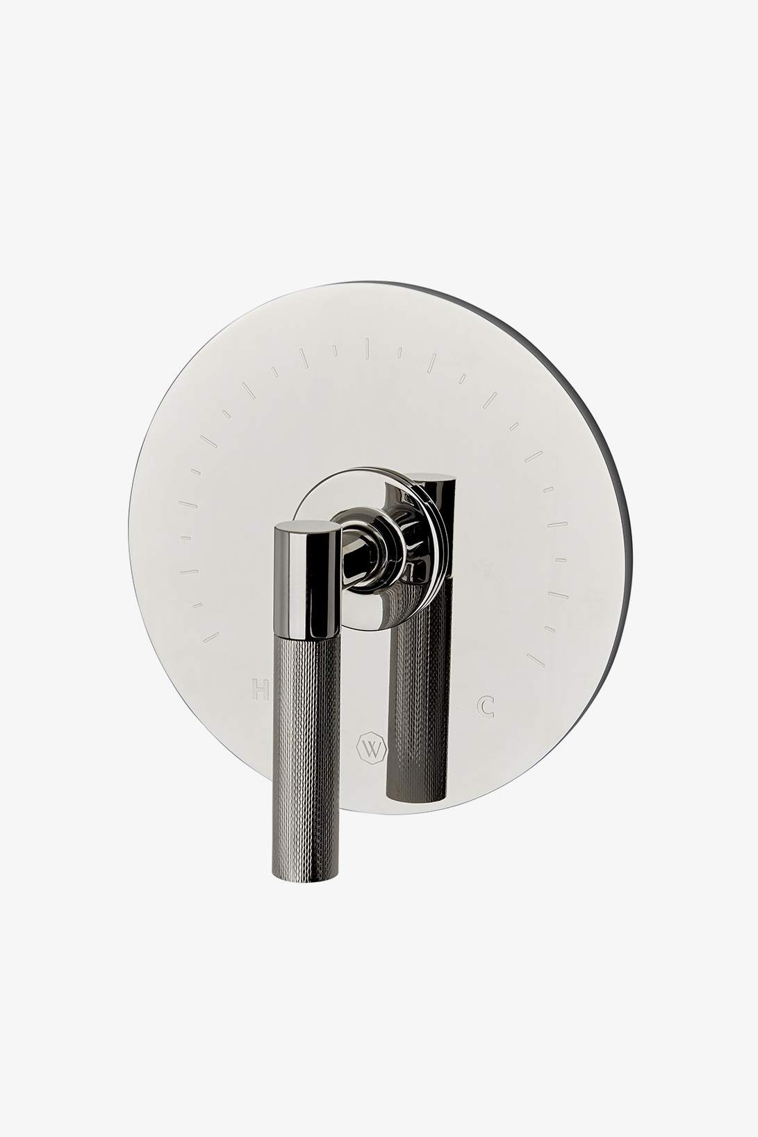 Bond Union Series Round Thermostatic Control Valve Trim with Guilloche Link Lever Handle