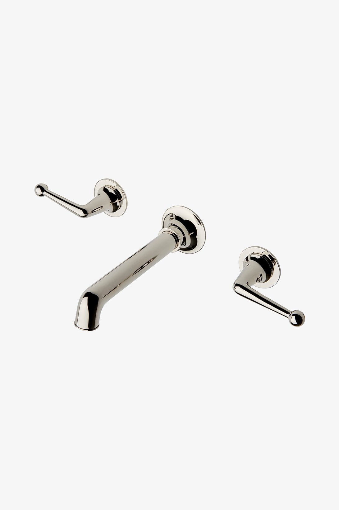Dash Three Hole Wall Mounted Lavatory Faucet with Metal Lever Handles