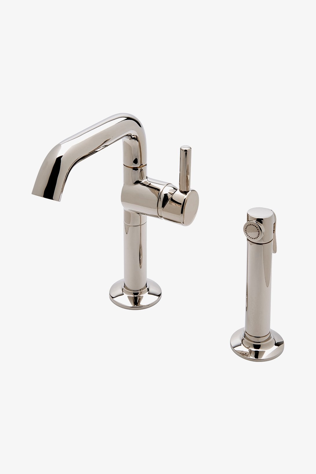 .25 One Hole High Profile Kitchen Faucet, Short Metal Handle and Metal Spray