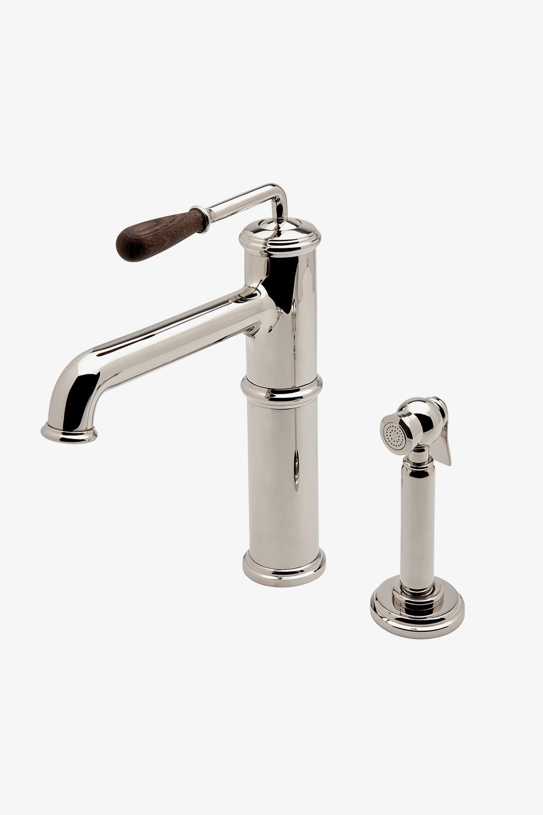 Canteen One Hole High Profile Kitchen Faucet with Oak Lever Handle and Spray