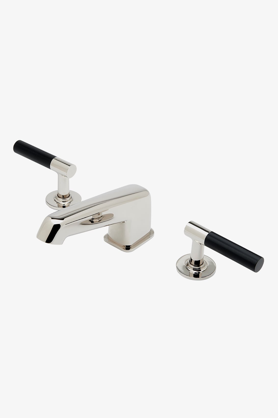 Bond Union Series Lavatory Faucet with Enamel Guilloche Lines Lever Handles