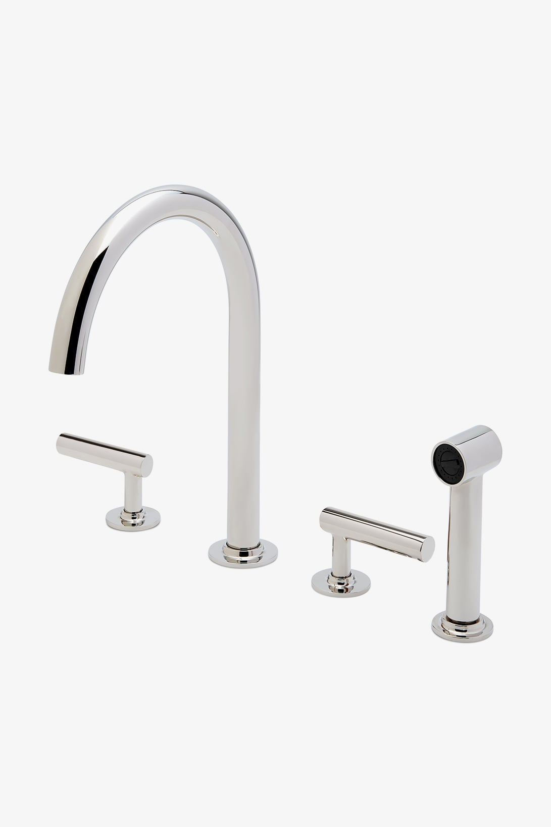 Bond Solo Series Gooseneck Kitchen Faucet and Spray with Straight Lever Handles