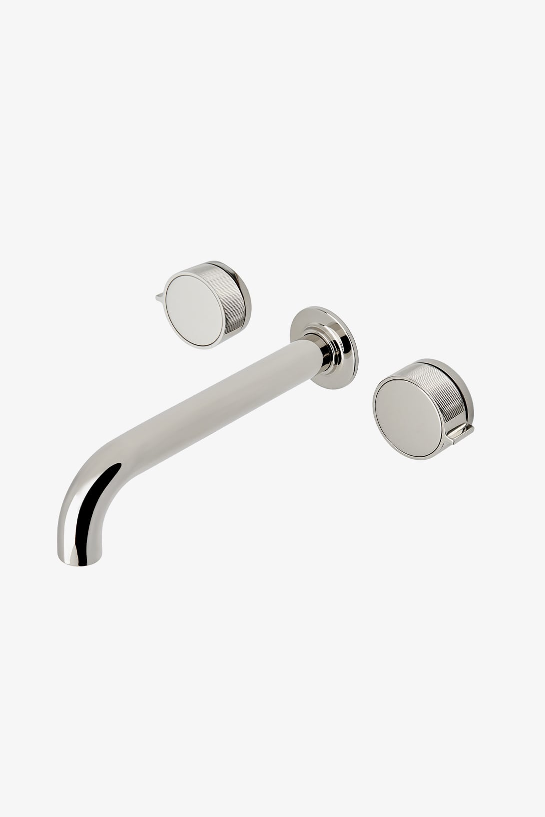 Bond Tandem Series Wall Mounted Lavatory Faucet with Guilloche Lines Knob Handles