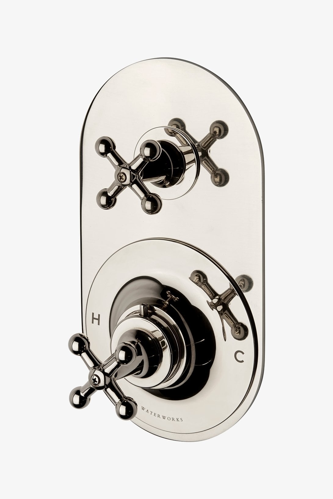 Dash Metal Cross Handle Thermostatic with Metal Cross Handle Shutoff Trim