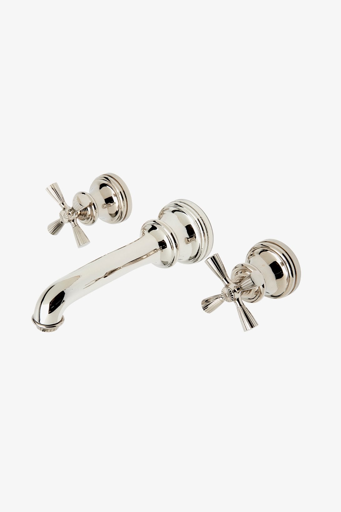 Foro Three Hole Wall Mounted Lavatory Faucet with Metal Cross Handles