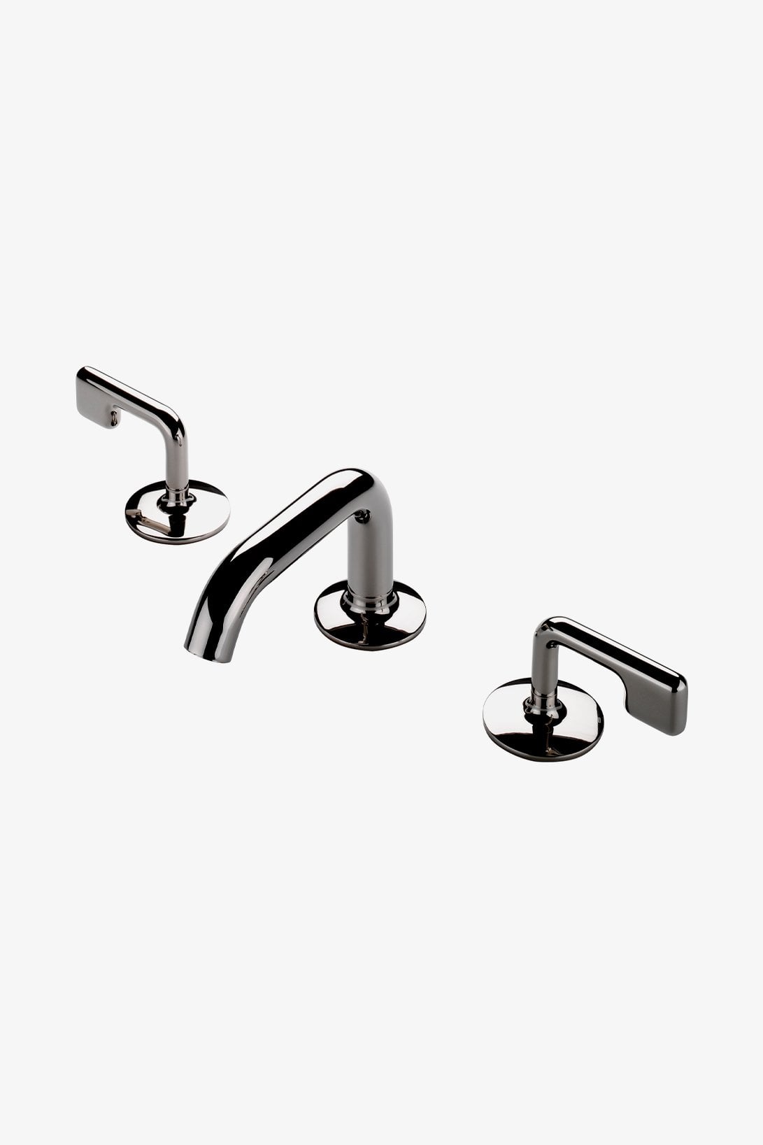 .25 Low Profile Three Hole Deck Mounted Lavatory Faucet with Metal Lever Handles